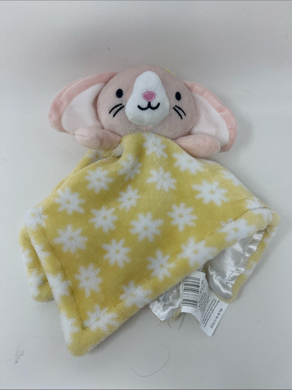 Pink and Yellow Rabbit Lovey Security Blanket